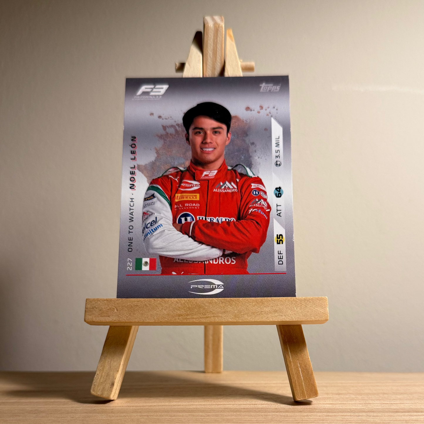 2025 Turbo Attax Formula 1 Trading Card - #227 Prema Racing Noel Jesús León Vázquez