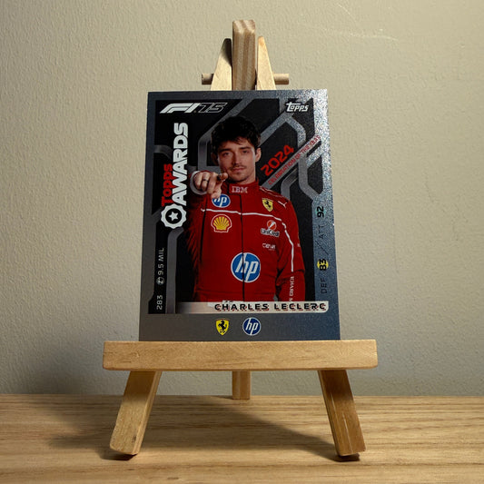 2025 Turbo Attax Formula 1 Trading Card - #283 Scuderia Ferrari Hewlett Packard Charles Leclerc Topps Awards Celebration of the Year