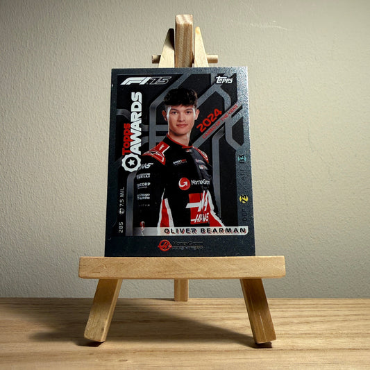 2025 Turbo Attax Formula 1 Trading Card - #285 Moneygram Haas Formula One Team Oliver Bearman Topps Awards Cameo of the Year