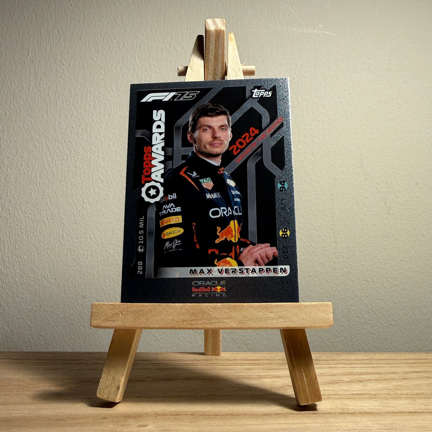 2025 Turbo Attax Formula 1 Trading Card - #288 Oracle Red Bull Racing Max Verstappen Topps Awards Driver of the Season